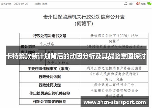 卡特筹款新计划背后的动因分析及其战略意图探讨